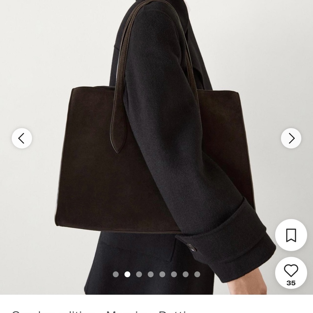 Massimo Dutti Elegant Brown Suede Tote Bag - Picture 4 of 11